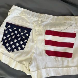American flag white Jean shorts
